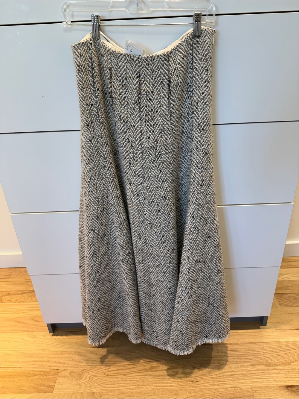 H&M Gray Herringbone A-Line Skirt